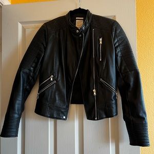 Zara outerwear leather jacket size small , worn a few times